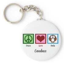 Peace Love Owls Key Chains