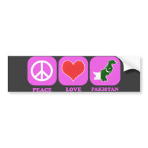 Peace Love Pakistan bumper stickers