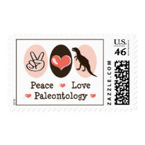Peace Love Paleontology Postage Stamps