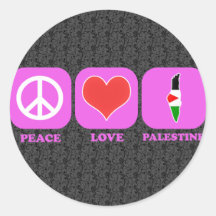 Peace Love Palestine Round Sticker