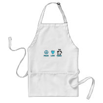 peace love panda aprons
