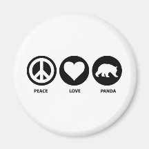 Peace Love Panda Fridge Magnets