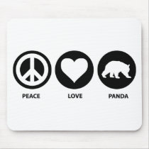 Peace Love Panda mousepads by animalworld Peace Love Panda mousepads