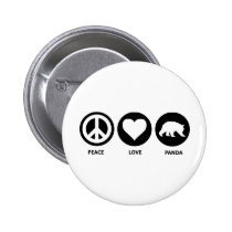 Peace Love Panda buttons