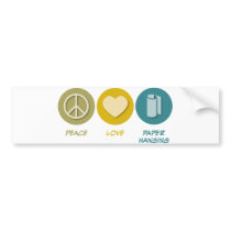 Peace Love Paper Hanging bumper stickers by 1000suns Peace Love Paper Hanging bumper stickers