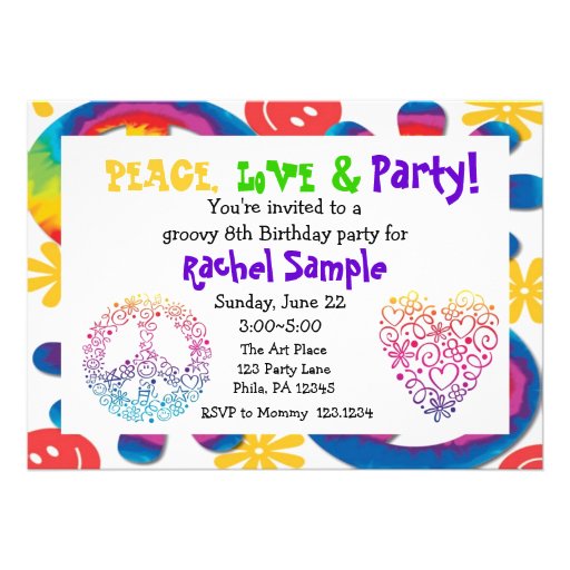 Peace, Love & Party Invitation