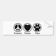 Peace Love Paw Bumper Stickers