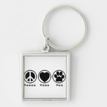 Peace Love Paw Key Chain