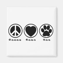 Peace Love Paw Magnets