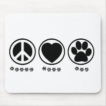 Peace Love Paw Mouse Pads