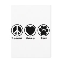 Peace Love Paw Post Card