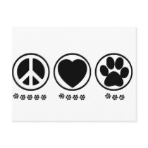 Peace Love Paw Postcard