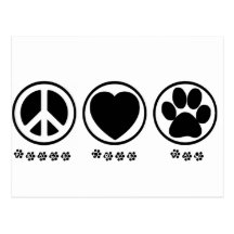 Peace Love Paw Postcard