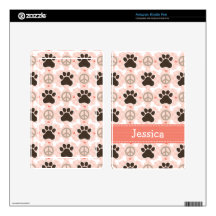 Peace Love Paw Print Kindle Fire Skin