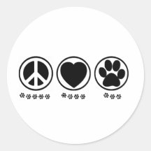 Peace Love Paw Stickers