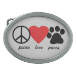 Peace Love Paws Belt Buckles