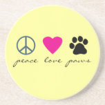 Peace Love Paws Beverage Coaster