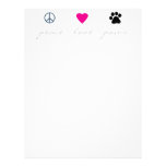 Peace Love Paws Custom Letterhead