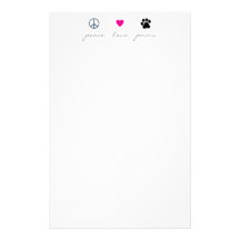 Peace Love Paws Customized Stationery