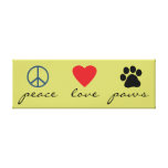 Peace Love Paws Gallery Wrapped Canvas