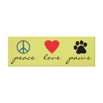 Peace Love Paws canvas prints
