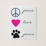 Peace Love Paws Jigsaw Puzzles