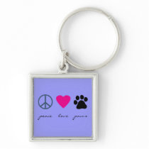 Peace Love Paws Keychain