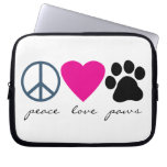 Peace Love Paws Laptop Computer Sleeve