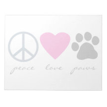 Peace Love Paws Memo Pads