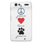 Peace Love Paws Motorola Droid RAZR Case