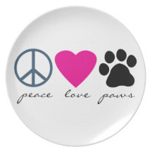 Peace Love Paws Party Plate