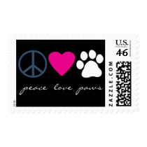Peace Love Paws Postage Stamp