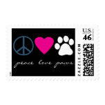 Peace Love Paws Postage Stamp