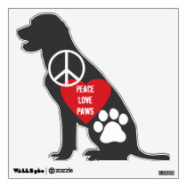 Peace Love Paws wall decals