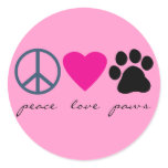 Peace Love Paws Stickers