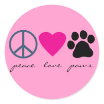 Peace Love Paws Stickers