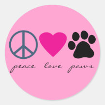 Peace Love Paws Stickers