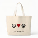 Peace-Love-Paws Tote Bag