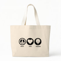 Peace Love Peacock Canvas Bags