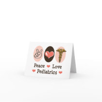 Peace Love Pediatrics Pediatrician Blank Note Card