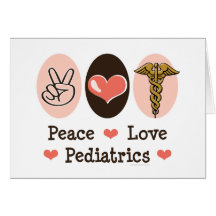 Peace Love Pediatrics Pediatrician Blank Note Card