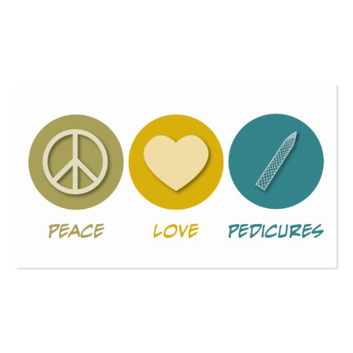 Peace Love Pedicures Business Card Templates (back side)
