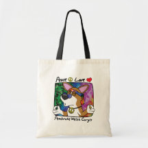 Peace Love Pembroke Welsh Corgi Canvas Bag