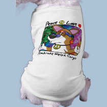 Peace Love Pembroke Welsh Corgi pet clothing by MenagerieMayhem Peace Love Pembroke Welsh Corgi pet clothing
