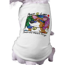 Peace Love Pembroke Welsh Corgi Doggie Shirt
