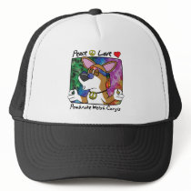 Peace Love Pembroke Welsh Corgi Mesh Hats