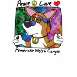 Peace Love Pembroke Welsh Corgi T Shirt