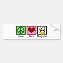 Peace Love Penguins Bumper Stickers