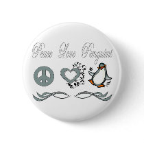 Peace Love Penguins buttons