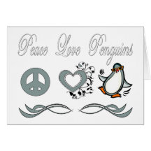 Peace Love Penguins Card